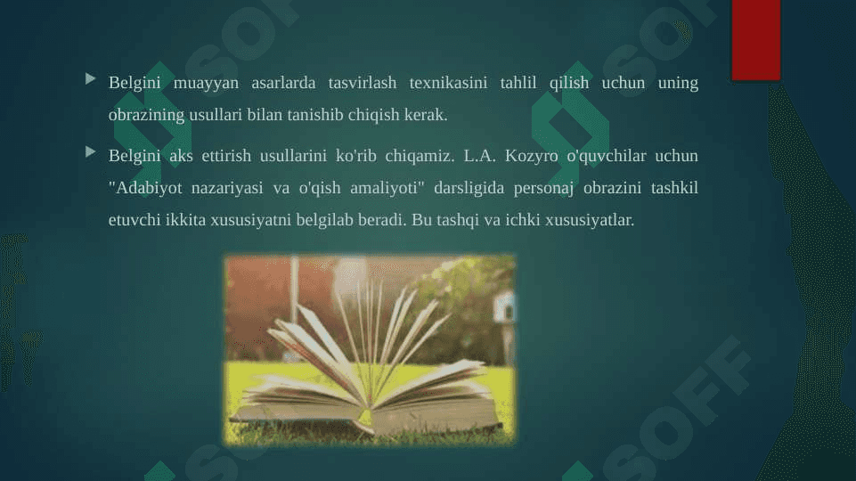 Hikoyada xarakter yaratish mahorati Lirikada o’zlikni anglash mativlari 2