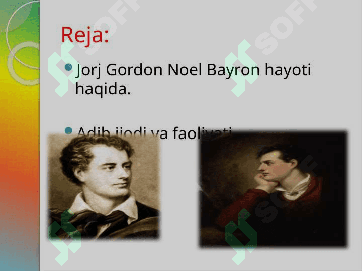 Jorj Gordon Noel Bayron hayoti va ijodi 2