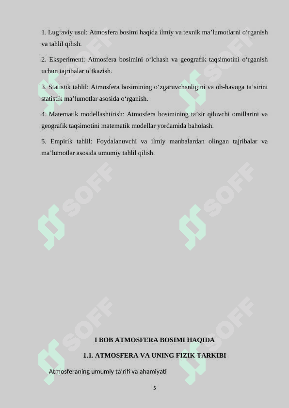 Atmosfera bosimi va uning xususiyatlari 5