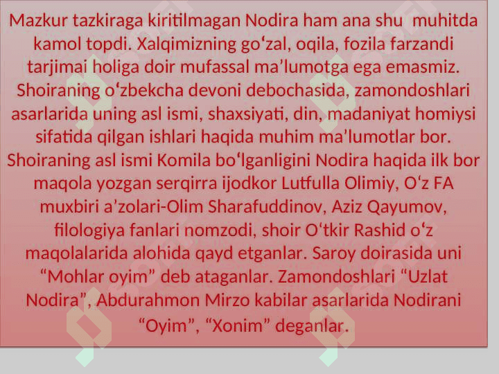 Nodira hayoti va ijodi 4