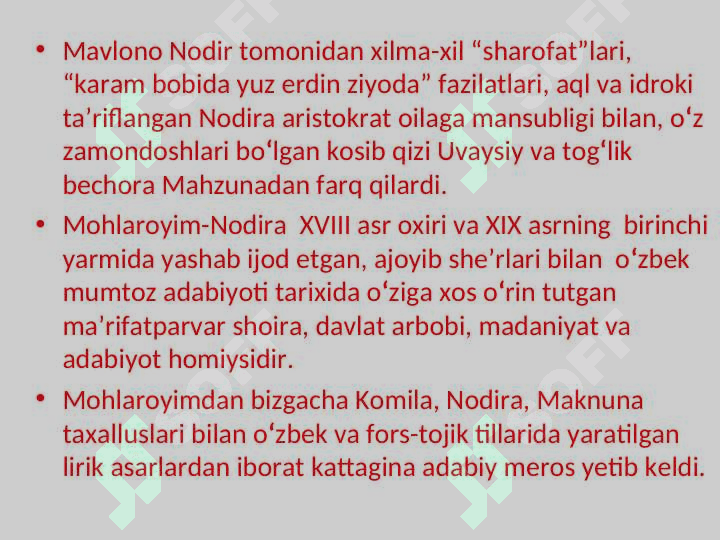 Nodira hayoti va ijodi 8