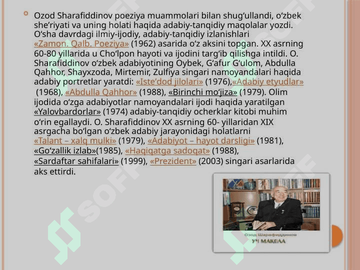 Ozod  Sharafiddinovning hayoti va ijodi 3