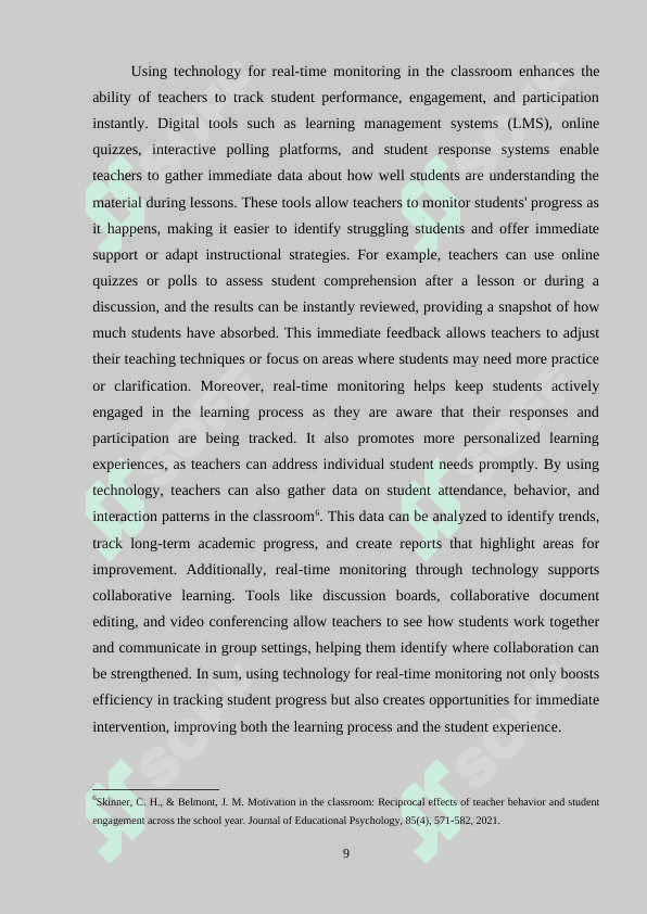 MONITORING SENIOR SCHOOL STUDENTS IN THE CLASSROOM 8