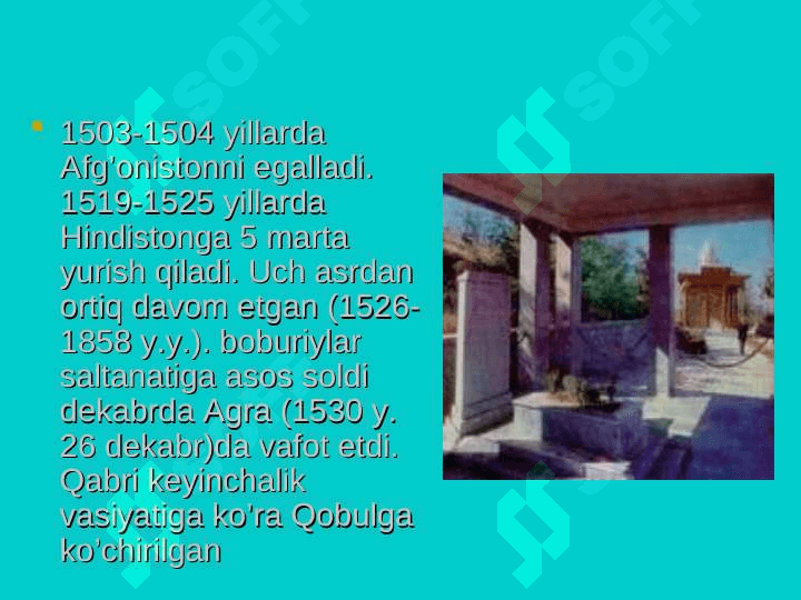Shoh va shoir Z.M. Bobur hayoti va ijodi 6