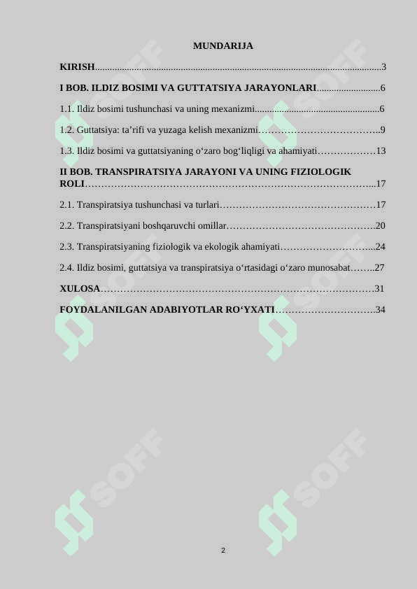 Ildizbosimi,guttatsiya,transpirasiya  va ularning fiziologik ahamiyati 2