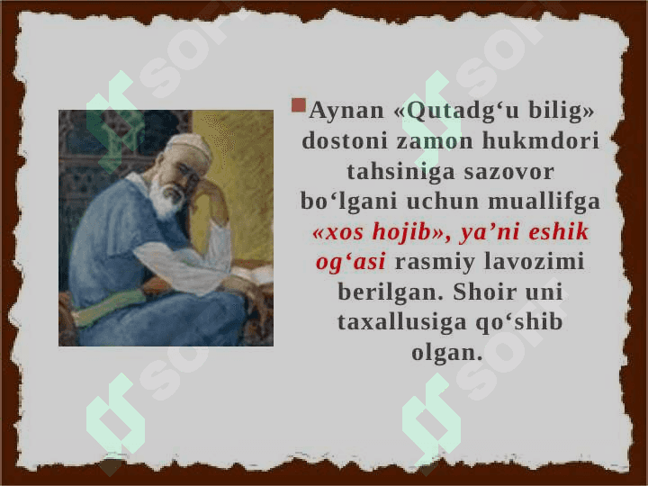 Yusuf Xos Hojib 4