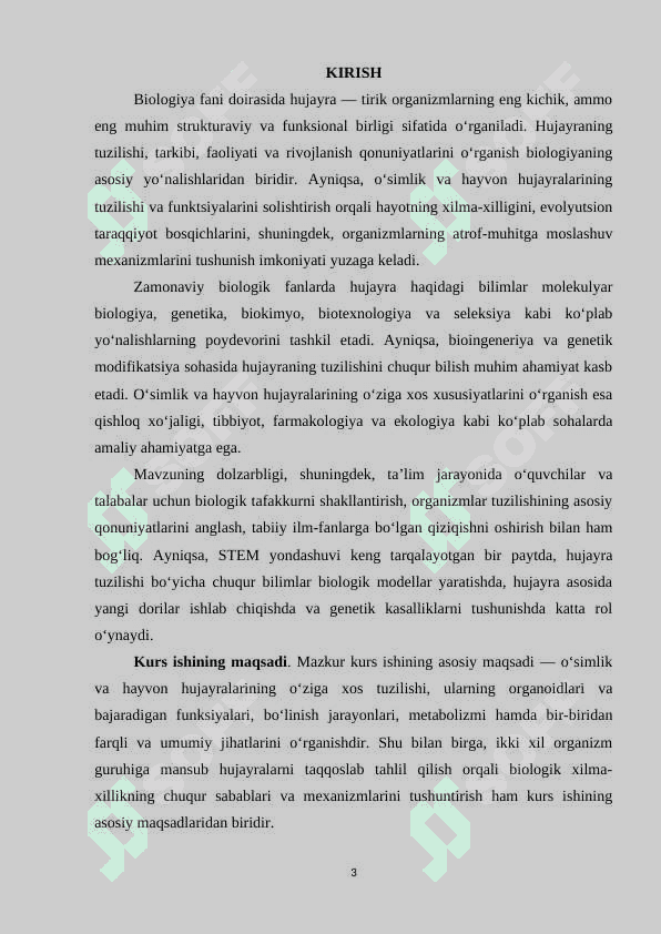Oʻsimlik va hayvon hujayrasining oʻziga xos xususiyatlari 3