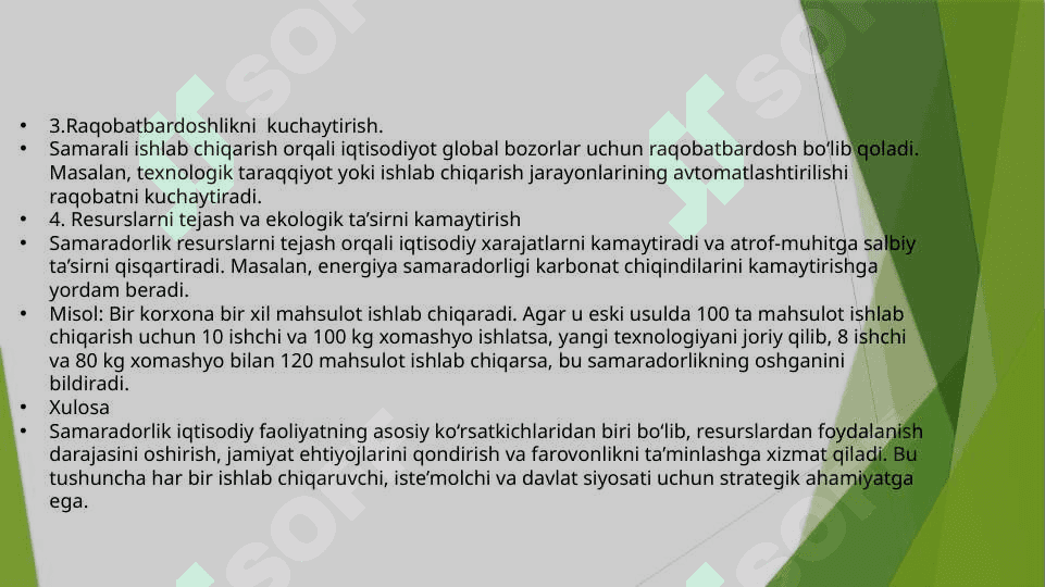 Umumiy muvozanat va samaradorlik 8