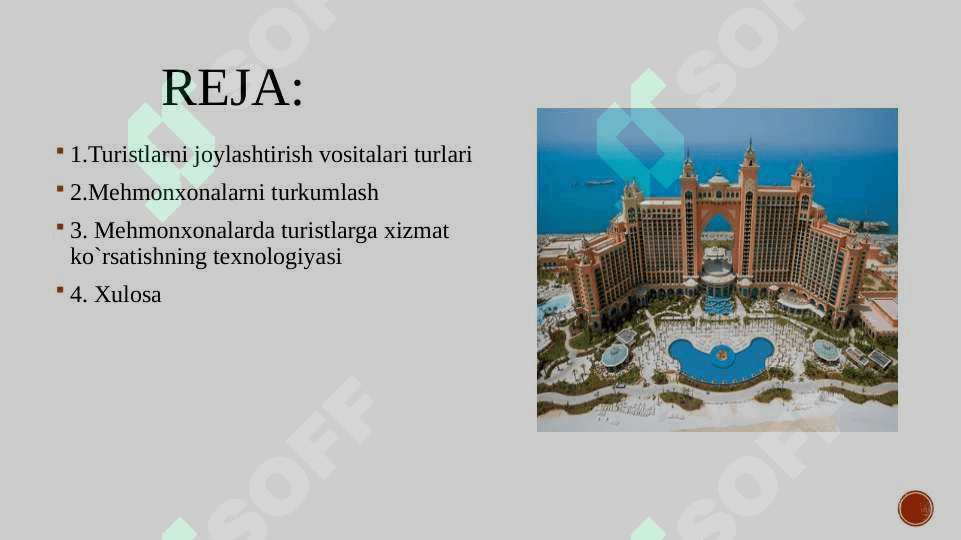 Mehmonxonalar tasnifi va turlari 2