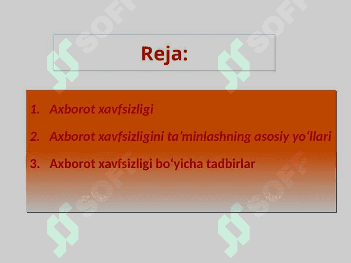 Axborot xavfsizligi sohasidagi ish boshlash 2