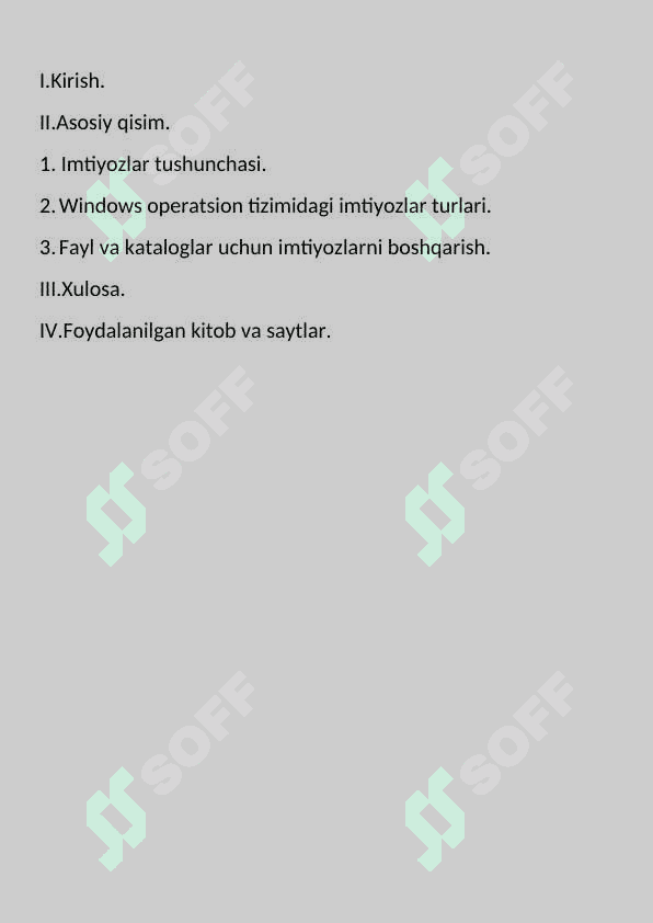 Windows OTda imtiyozlar turlafayl va kataloglar uchun foydalanishni boshqarish tartibi 2