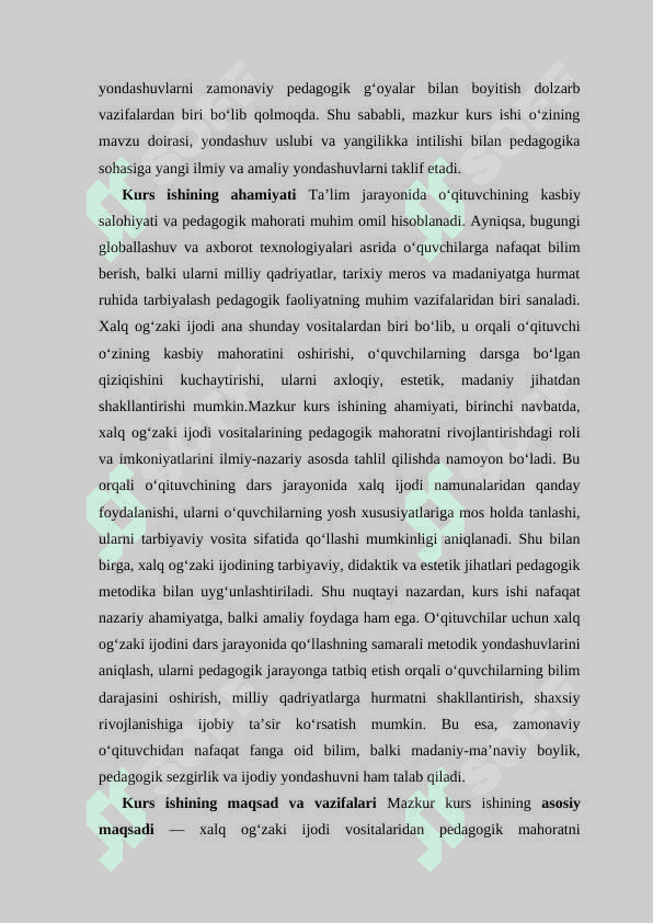 Pedagogik mahoratni kamol toptirishda xalq og’zaki ijodi namunalaridan foydalanish 5