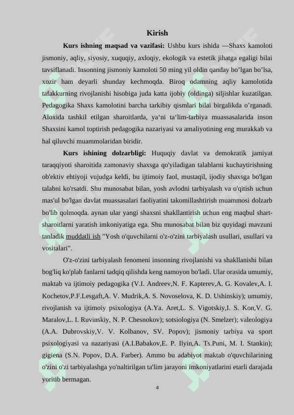 o'zini-o'zi kamol topdirishda ta'lim tarbiyaning o'rni. kurs ishi 4