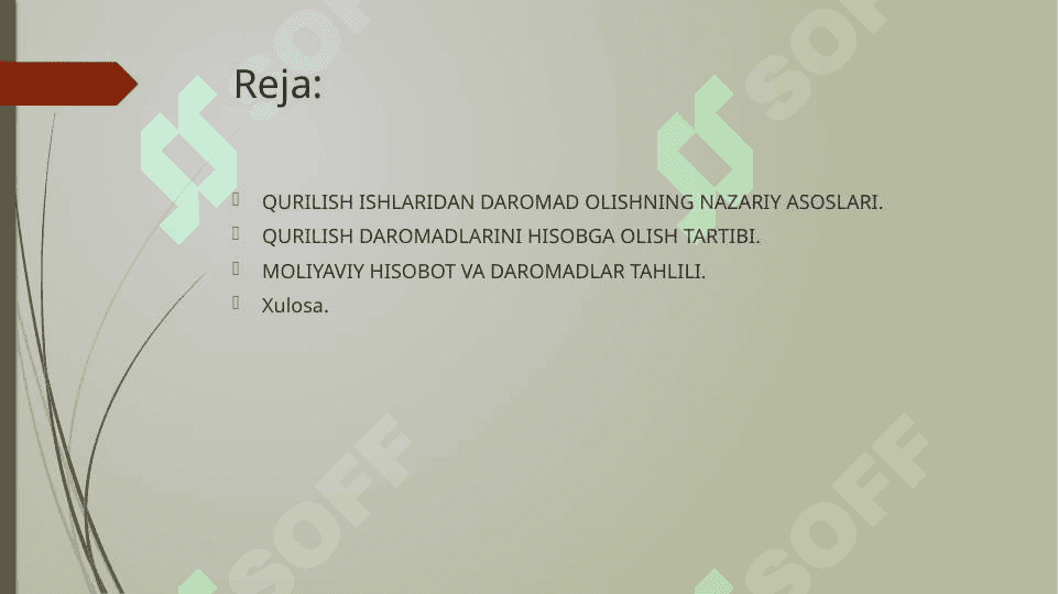Qurilish ishlarini bajarishdan olingan daromadlar hisobi va moliyaviy hisobot.pptx 2