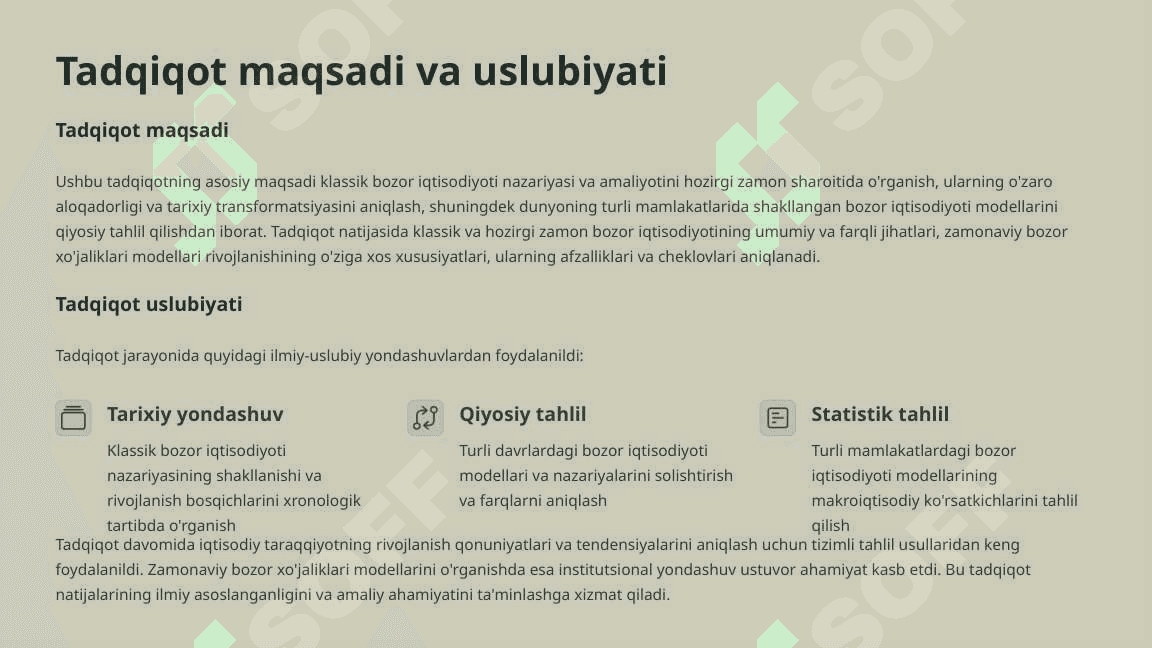 Klassik va Hozirgi Zamon Bozor Iqtisodiyoti Tahlili 2