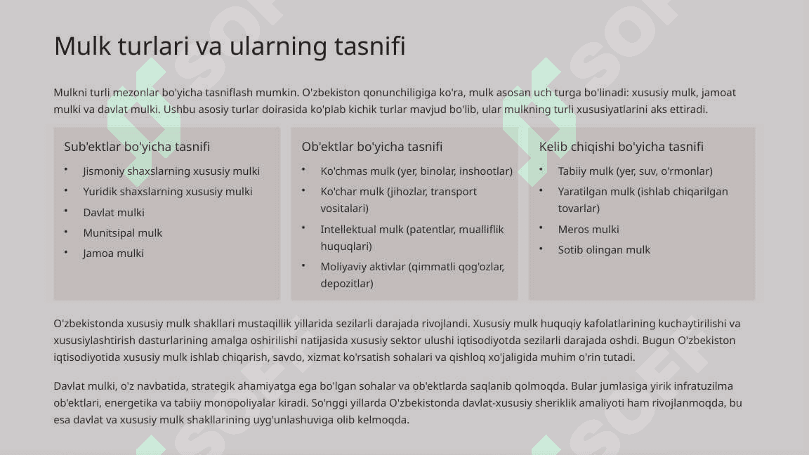 Mulk turlari va xo'jalik yuritish shakllari 4