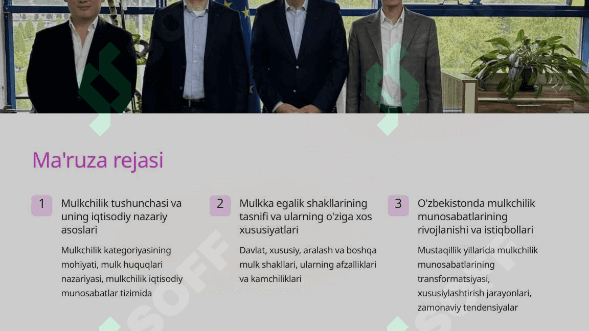 Mulkka egalik shakllari va mulkchilik munosabatlarining iqtisodiy mazmuni 2
