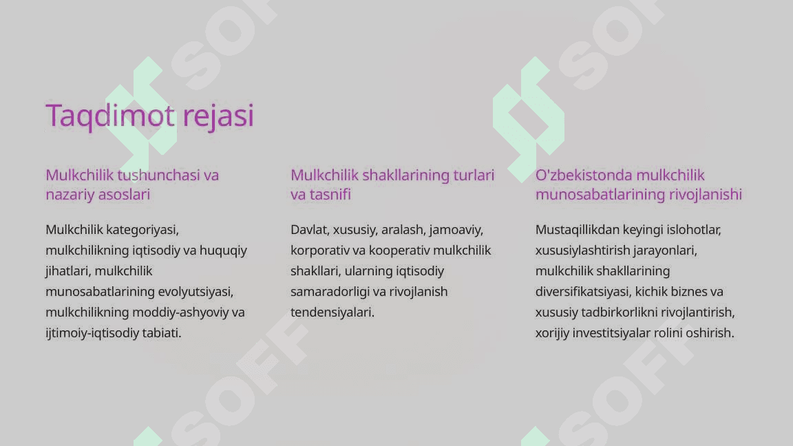 Mulkka egalik shakllari va mulkchilik munosabatlarining iqtisodiy mazmuni2 2