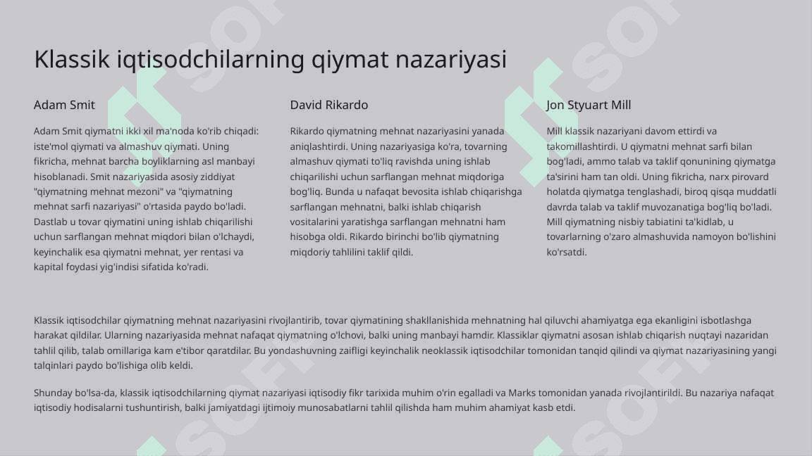 Qiymatning mehnat nazariyasi va qiymat qonuni 4