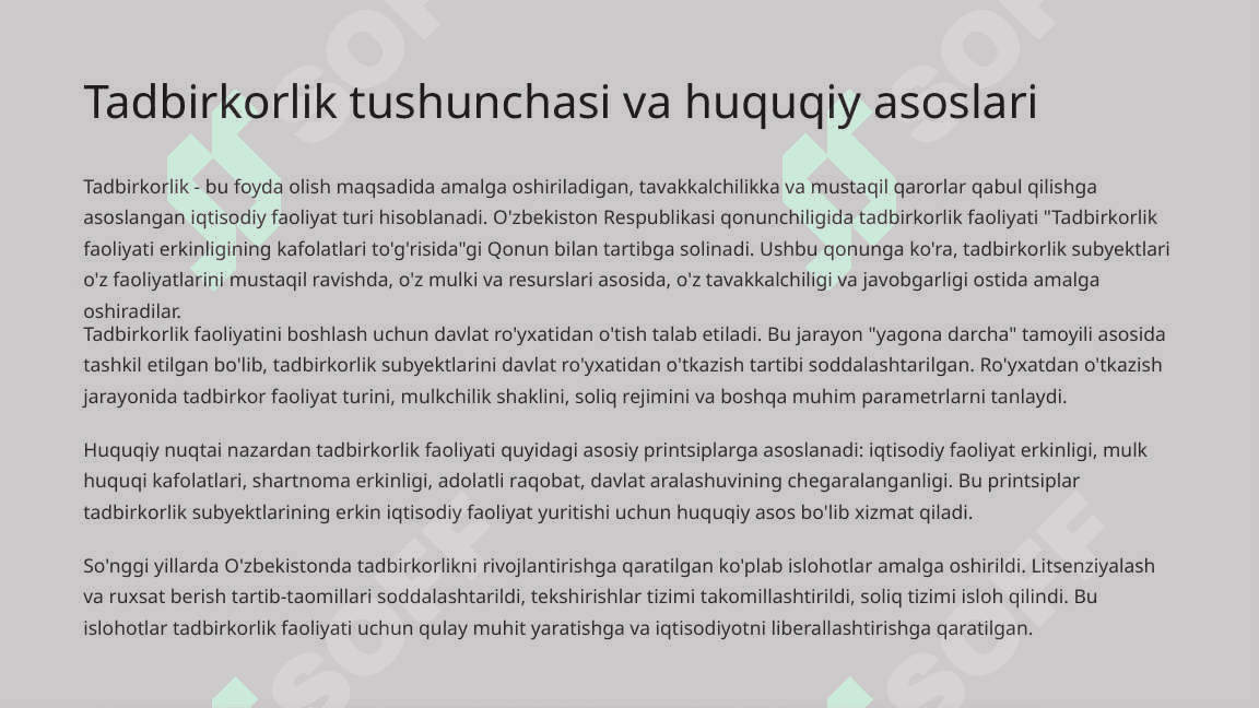 Tadbirkorlik faoliyatini tashkil etishda marketing va menedjment asosida tadbirkorlikni boshqaruv tizimi 3