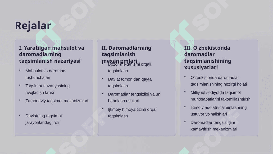 Yaratilgan mahsulot va daromadlarning taqsimlanish tamoyillari 2