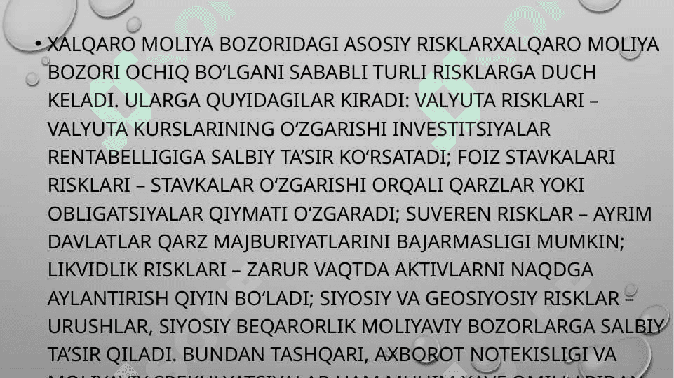 Xalqaro moliya bozorini tartibga solish usullari va mexanizmlari 8