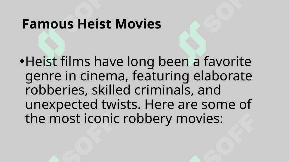 Criminal records. Talking about films with robberies 3