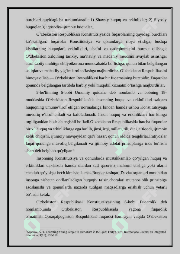 Fuqarolarning huquq layoqatining mohiyati  hamda amaliyotdagi roli. 7