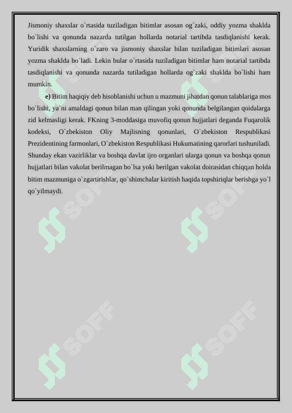 Fuqaroni muomalaga layoqatsiz deb topish asoslari hamda mazmuni  bilan bog’liq nazariy va amaliy qoidalar. 8