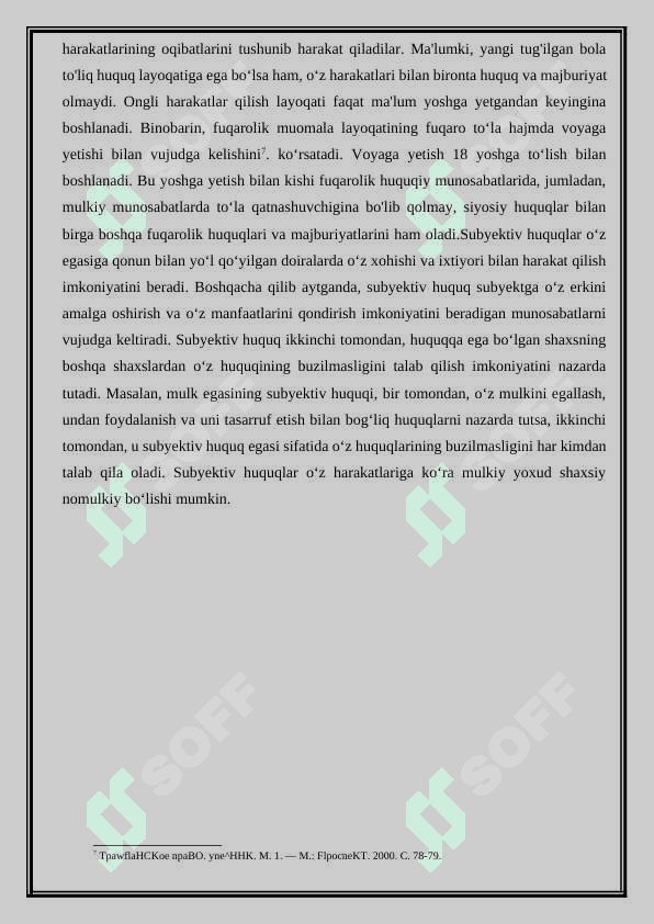 Fuqaroning muomala layoqatini cheklashning asoslari hamda boshqa soha qonunchiligidagi o’rni. 8