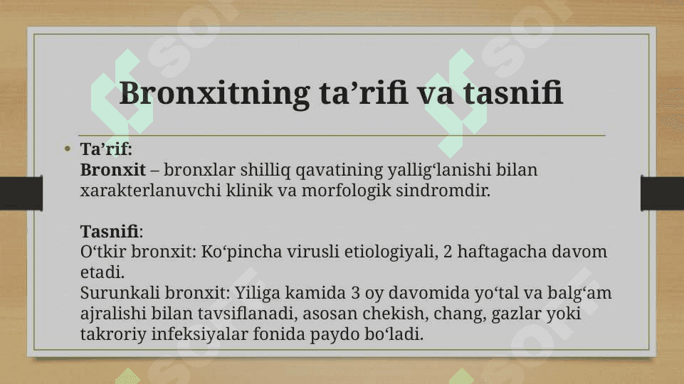 Bronxit kasalligining qoʻzgʻatuvchilari, patogenez va laboratoriya tashhisi 3