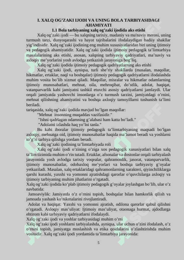 Bola tarbiyasida xalq og’zaki ijodidan foydalanish 5
