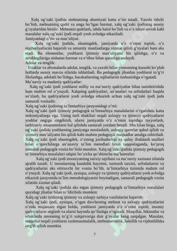 Bola tarbiyasida xalq og’zaki ijodidan foydalanish 7