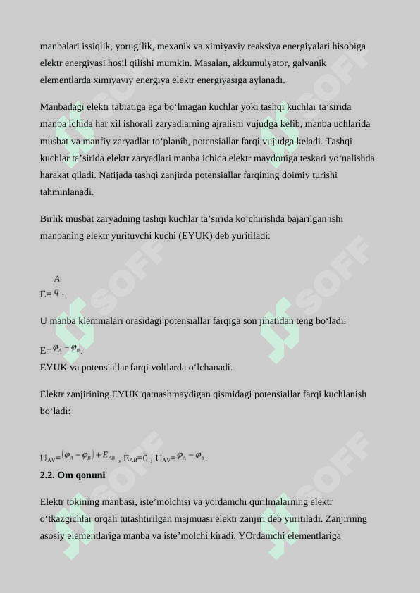 ELEKTR TOKINING ASOSIY XARAKTERISTIKALARI. OM QONUNI. TOKNING ISHI VA QUVVATI. JOUL-LENS QONUNI 3