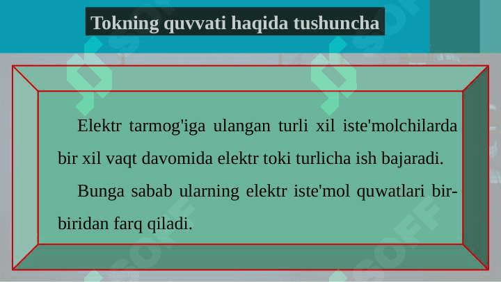 Elektr tokining quvvati 2