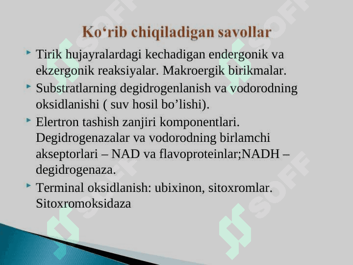 Biologik oksidlanish 2
