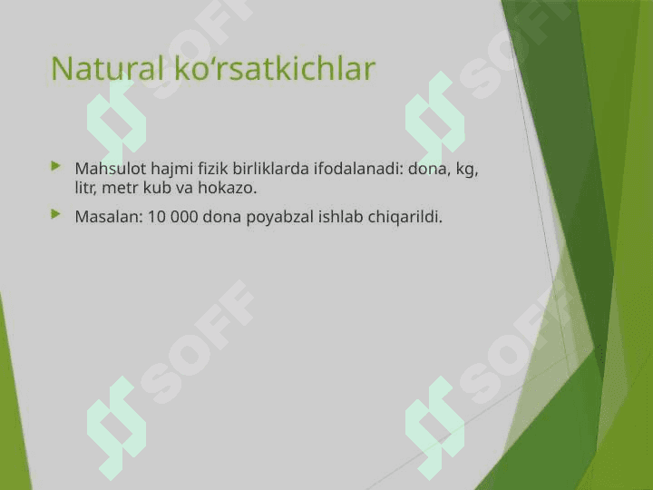 Mahsulot ishlab chiqarish hajmini ifodalovchi koʻrsatkichlar tizimi 6