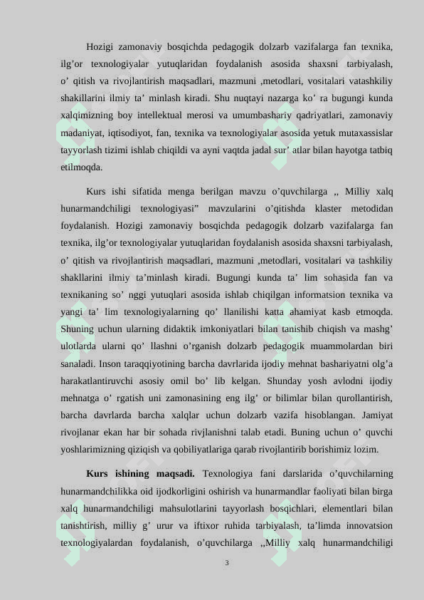 O'quvchilarga milliy xalq  hunarmandchilik texnologiyasi mavzusini  o'qitishda klasstr  metodidan foydalanish 3