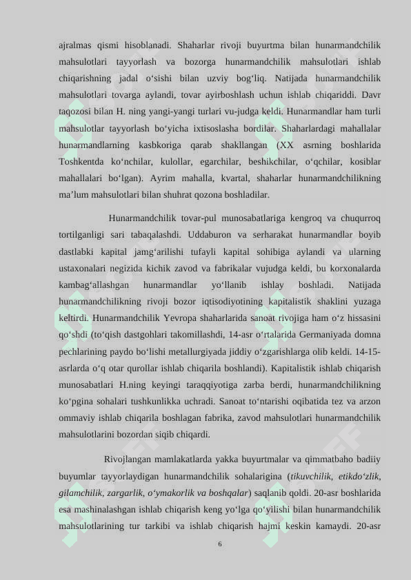 O'quvchilarga milliy xalq  hunarmandchilik texnologiyasi mavzusini  o'qitishda klasstr  metodidan foydalanish 6