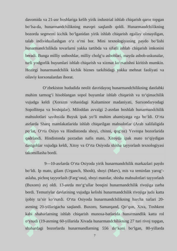 O'quvchilarga milliy xalq  hunarmandchilik texnologiyasi mavzusini  o'qitishda klasstr  metodidan foydalanish 7
