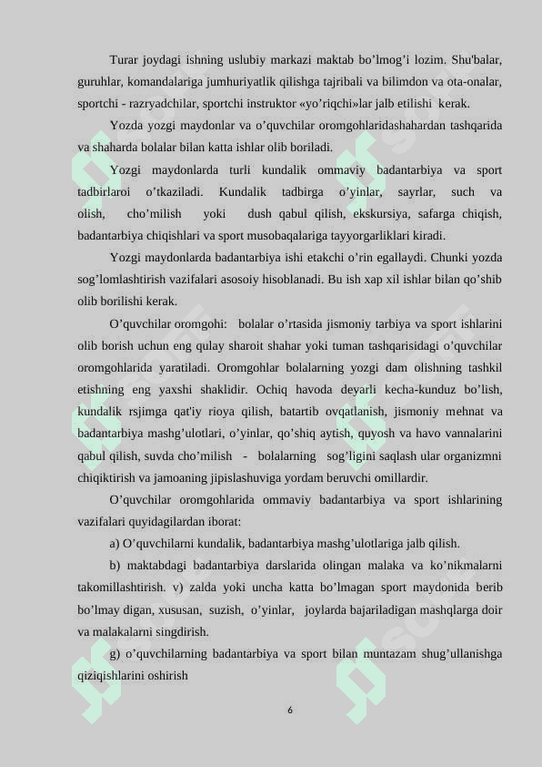 Maktabdan tashqari jismoniy tarbiya ishlari va ularni tashkil qilish 6