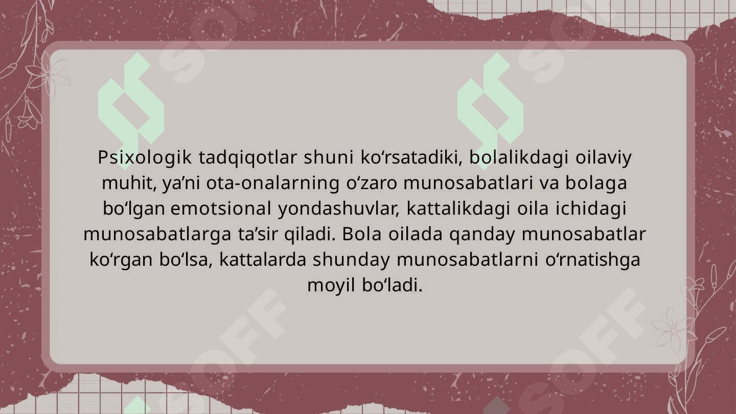 Oiladagi emotsional munosabatlarning psixologik xususiyatlari 8