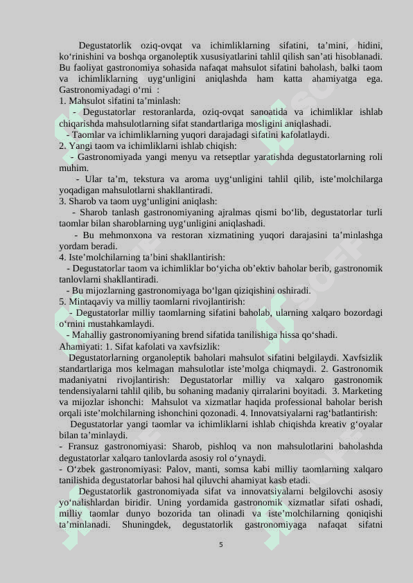 Degustatorlik mahorati 5