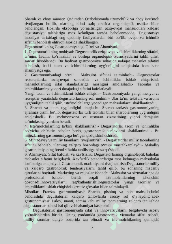 Degustatorlik mahorati 7