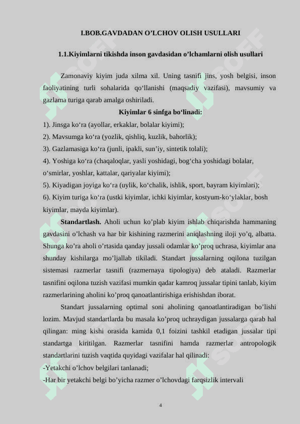 Gavdadan o'lchov olish qoidalari, usullari, o'lchov turlari va modellashtirish 4
