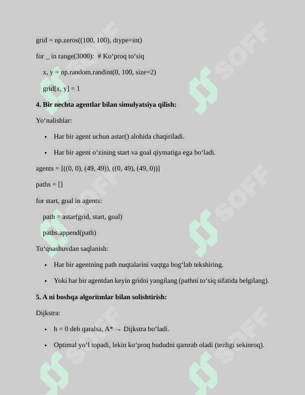 YO‘LDA AGENT SIFATIDA IFODALANGAN AVTOMATIK TRANSPORT VOSITALARI SIMULYATSIYASINI AMALGA OSHIRISH 4