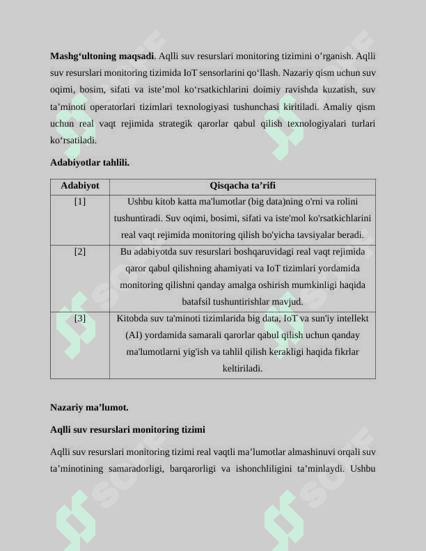 OMNeT++ dasturida Aqlli suv resurslari monitoring tizimi. Aqlli suv resurslari monitoring tizimida IoT sensorlarini qo‘llash” 2