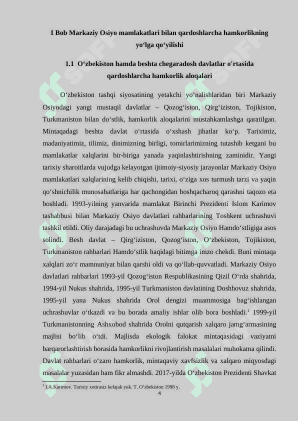 Markaziy osiyo respublikalari o'rtasida qardoshlarcha hamkorlik aloqalari 4