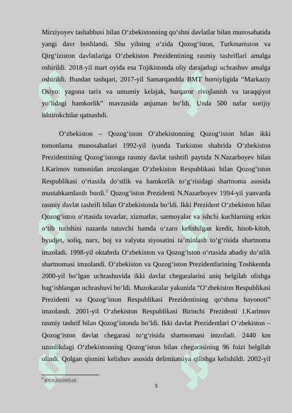 Markaziy osiyo respublikalari o'rtasida qardoshlarcha hamkorlik aloqalari 5