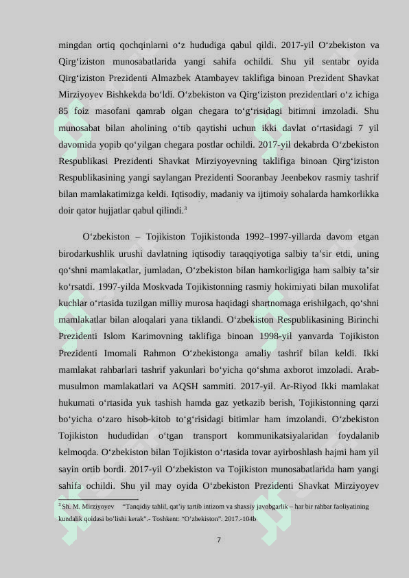 Markaziy osiyo respublikalari o'rtasida qardoshlarcha hamkorlik aloqalari 7